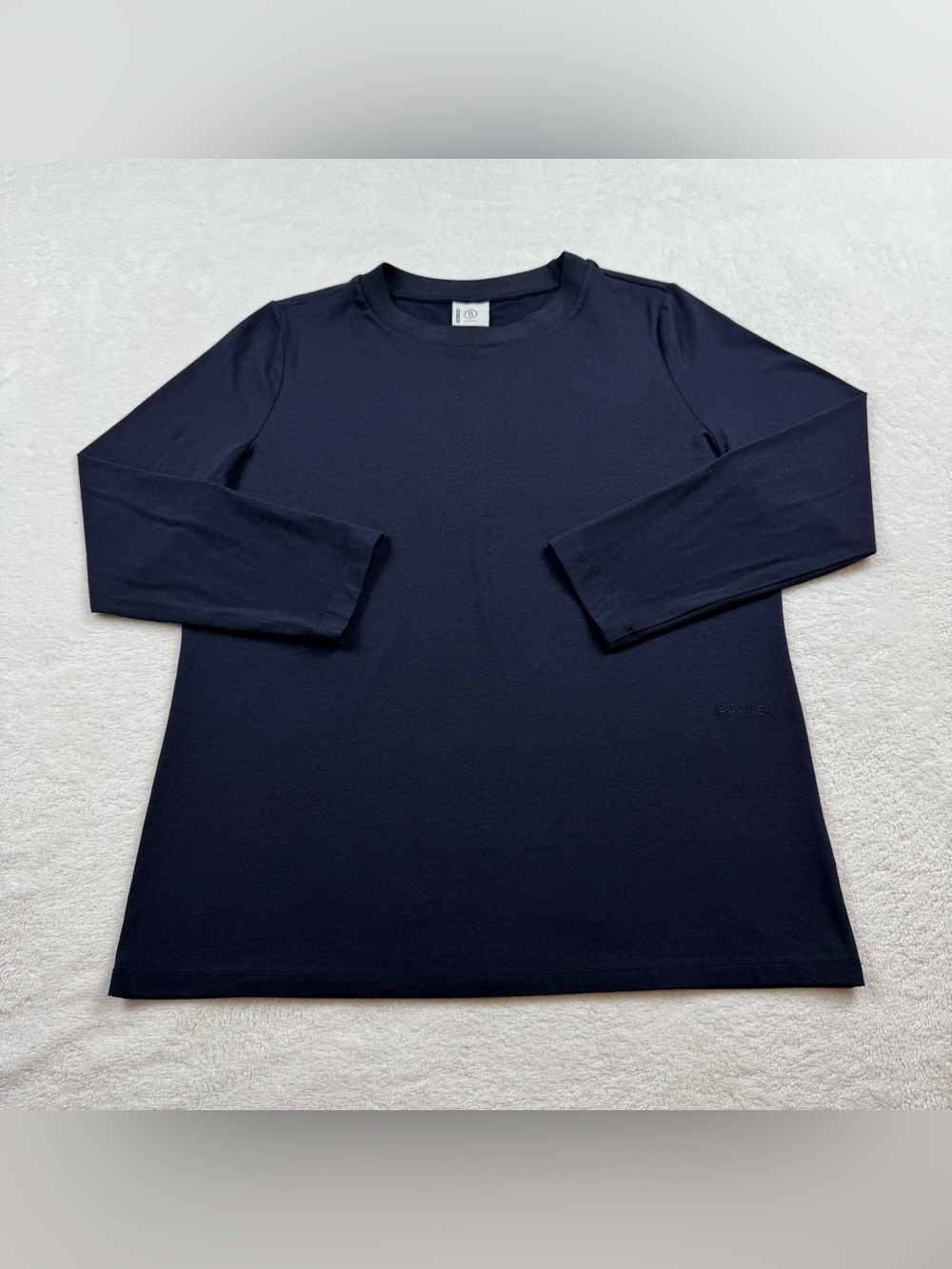 Bogner t-shirt men’s size XL navy blue performance long sleeve crew neck slim fi